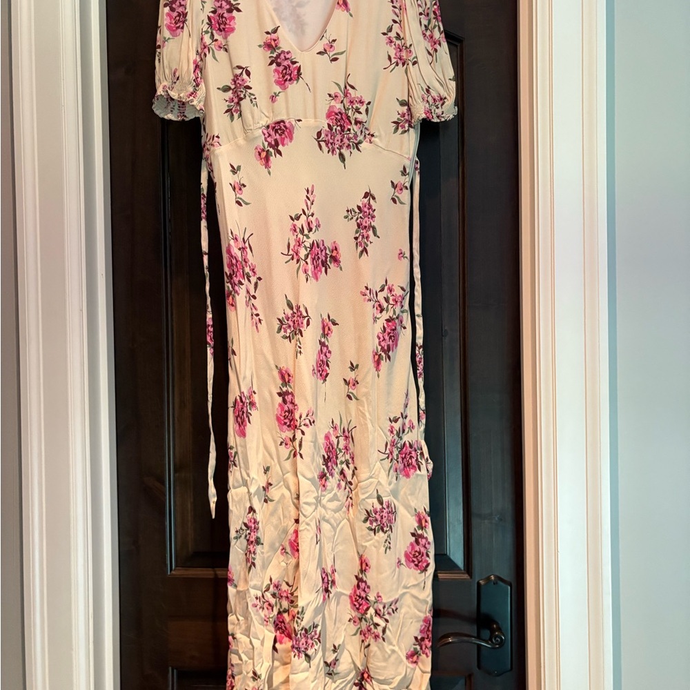 Floral Print Cream Dress